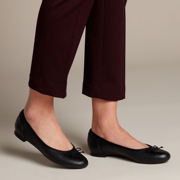 Clarks Womens Couture Bloom Flat Shoes Black | CA-3268154